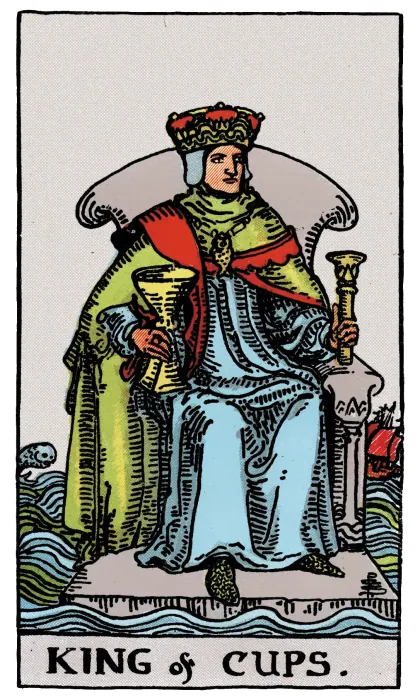 King of Cups tarot card from a Rider-Waite-Smith-style deck